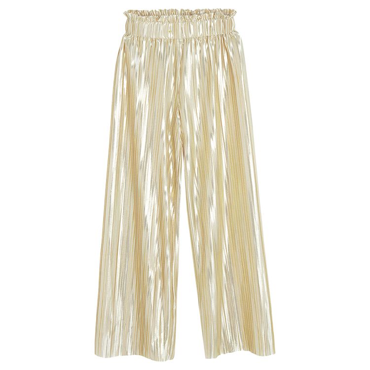 Gold pleated pants