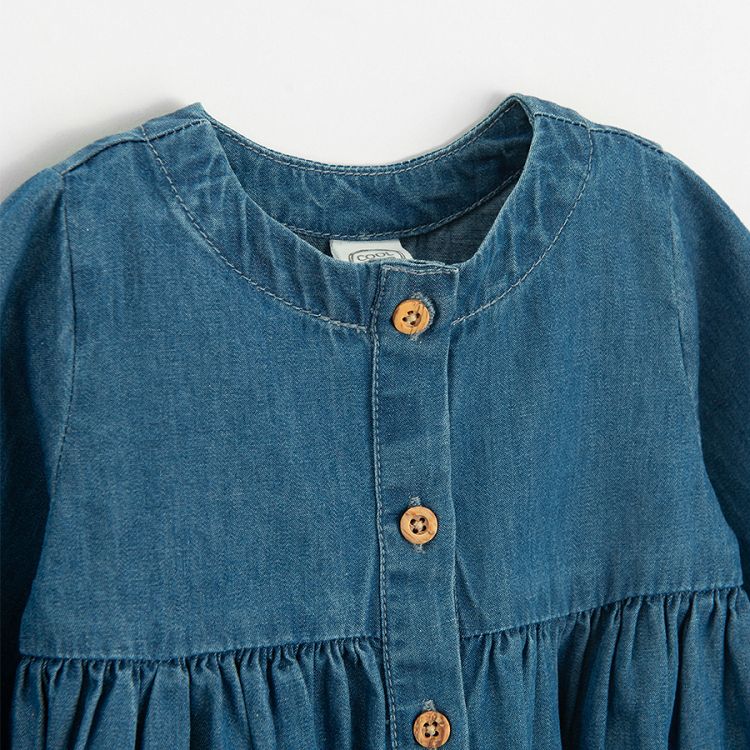 Denim long sleeve dress with buttons