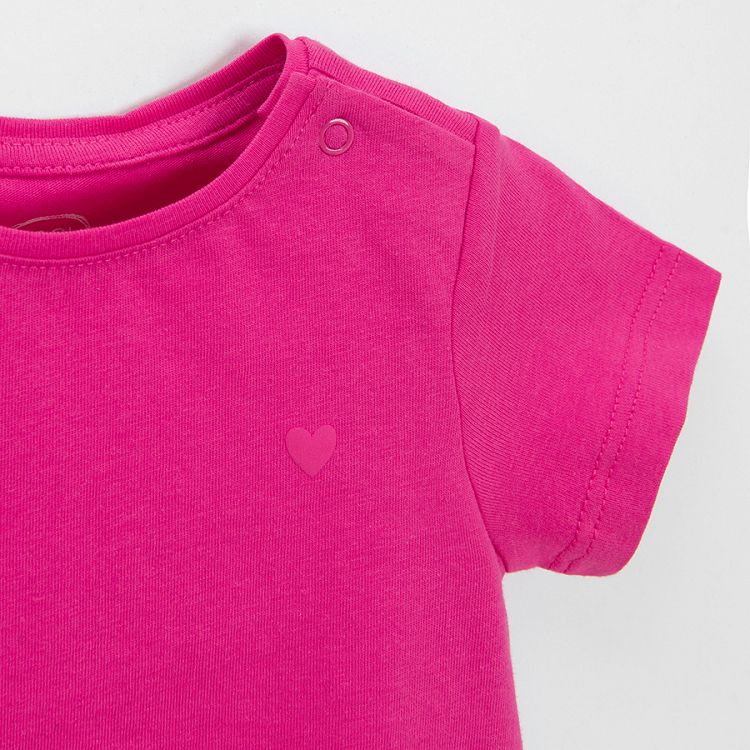 Fuchsia T-shirt with small heart print