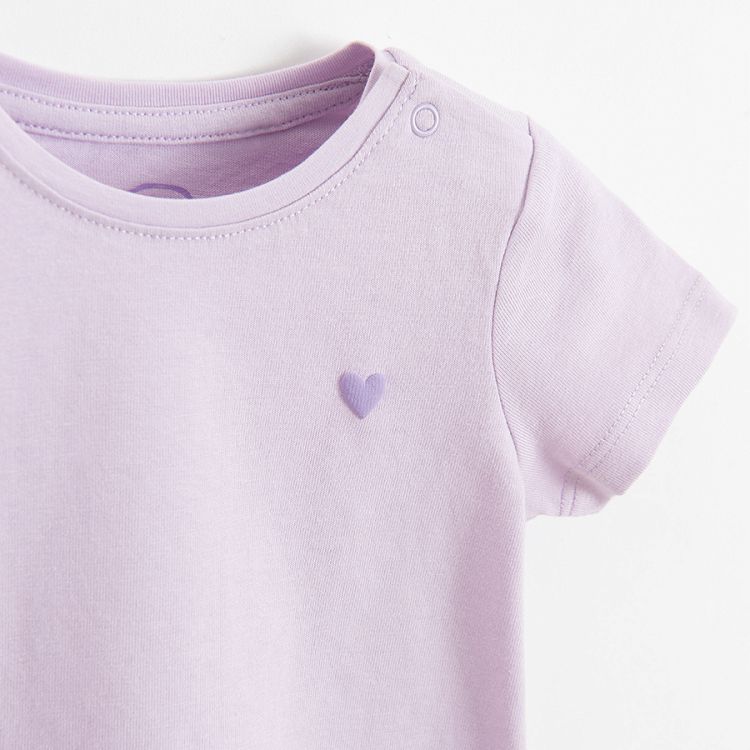 Purple T-hirt with small heart print