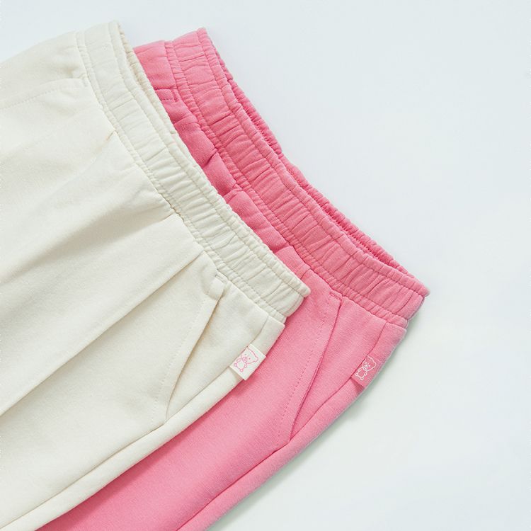 White and pink sweatpants- 2 pack