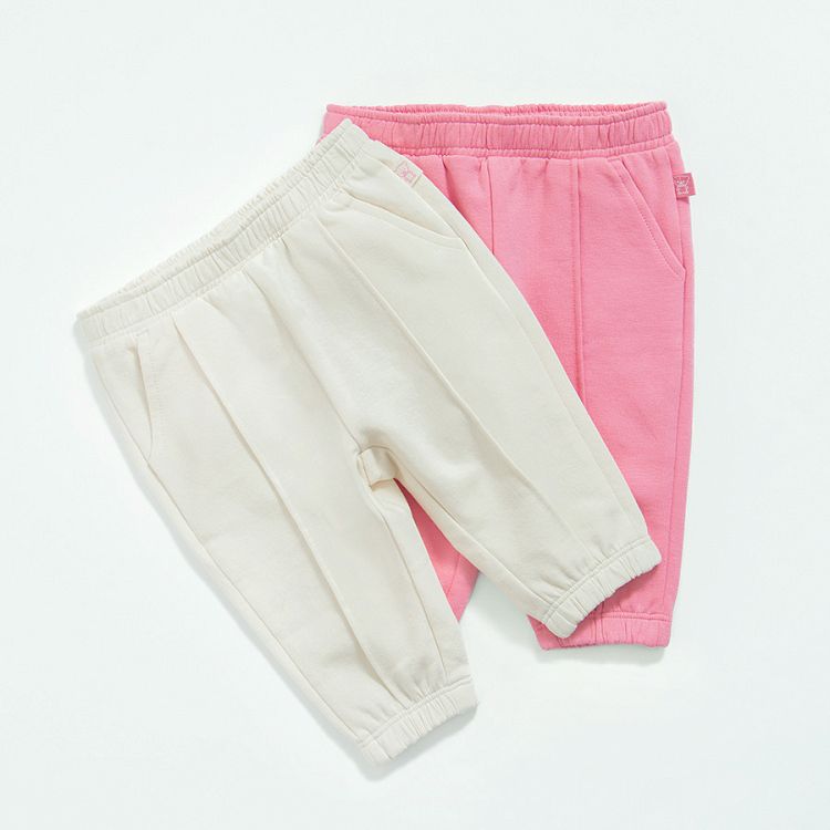 White and pink sweatpants- 2 pack