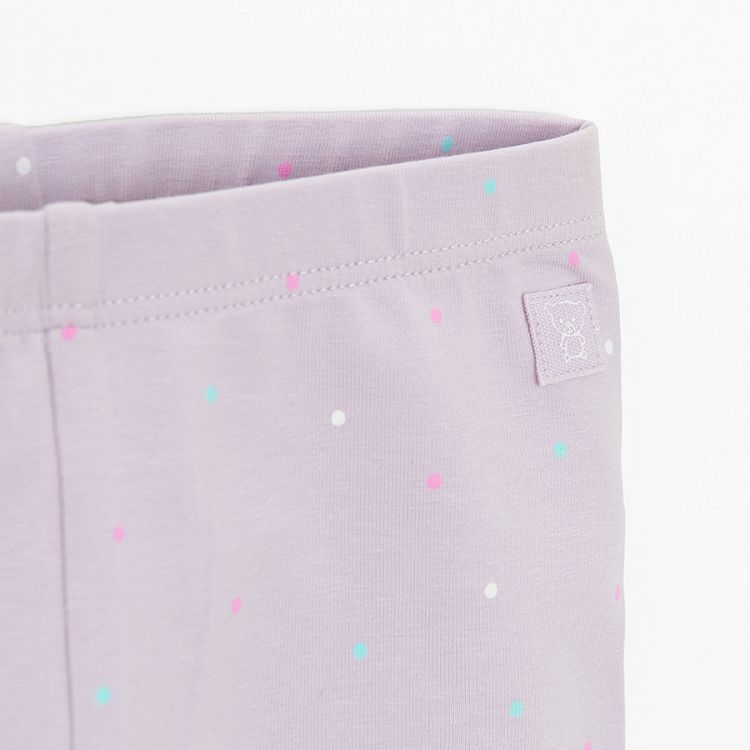 Light purple polka dot leggings