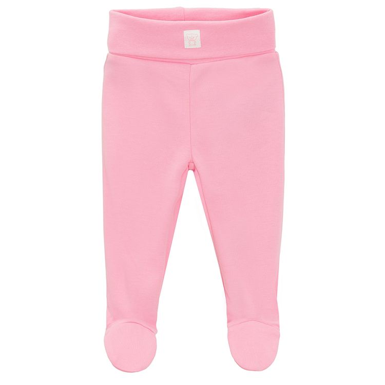 Pink and light blue footed leggings