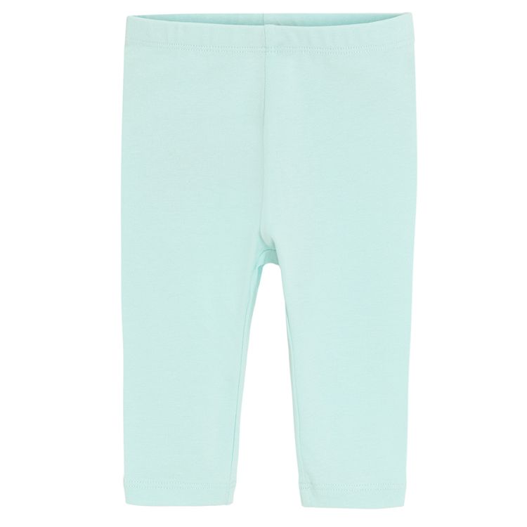 Light pink and light turquoise leggings with sea world print- 2 pack