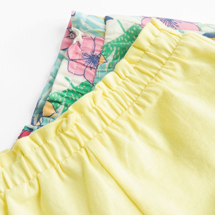 Yellow and floral shorts- 2 pack