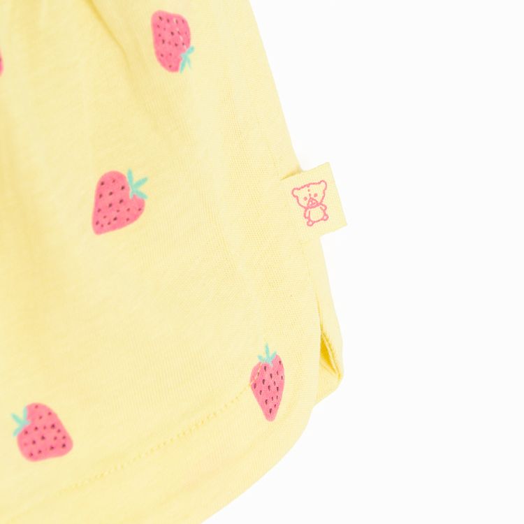 Yellow shorts with strawberries print