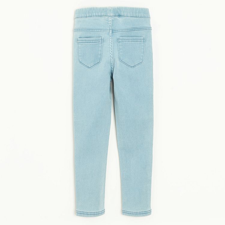 Light blue denim leggings