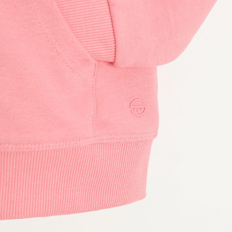 Light pink zip through hooded sweatshirt