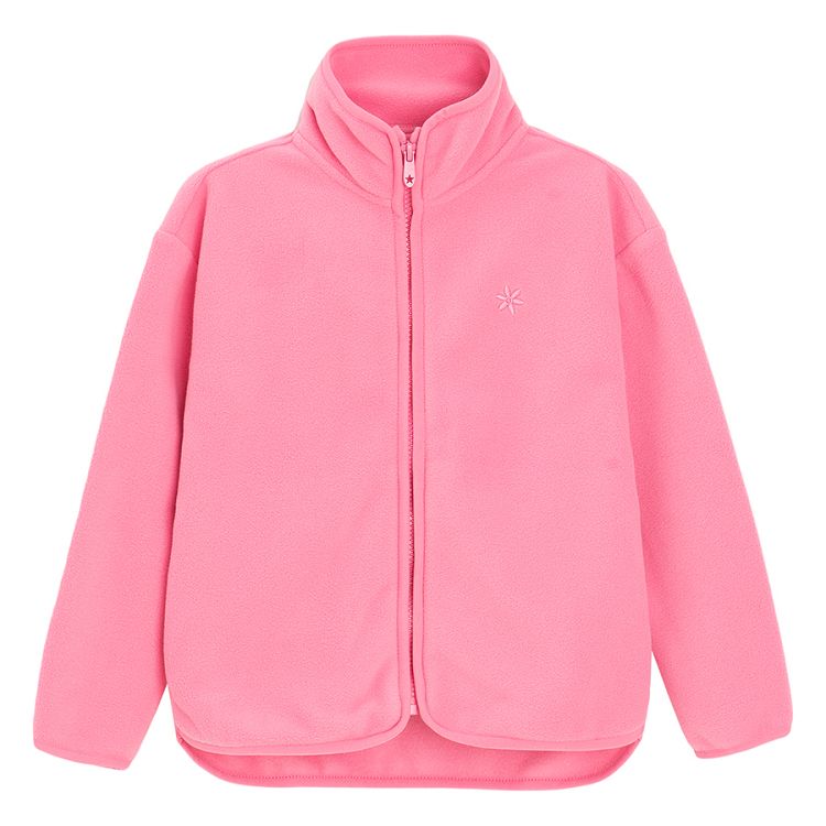 Pink zip through cardigan