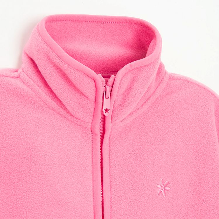 Pink zip through cardigan