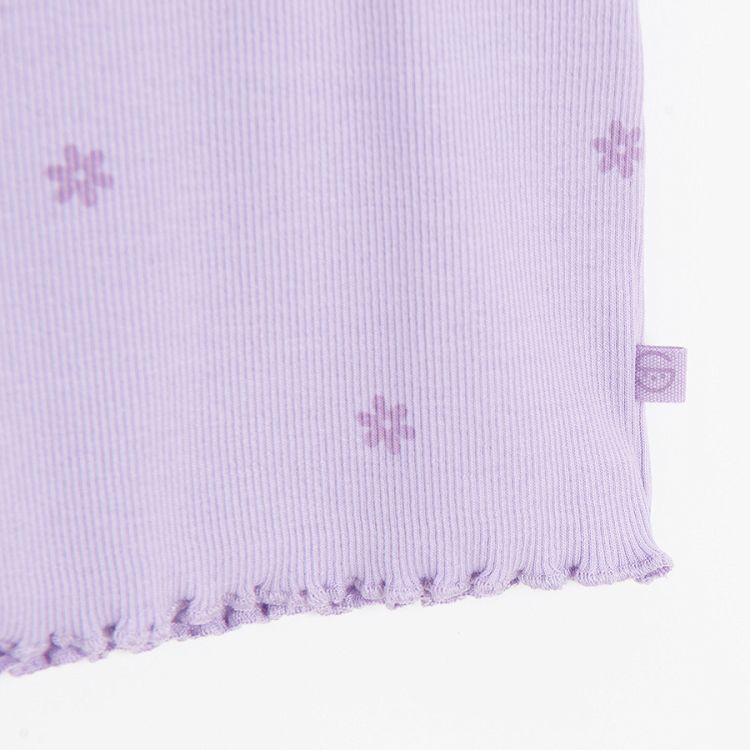 Purple short sleeve T-shirt with stars print