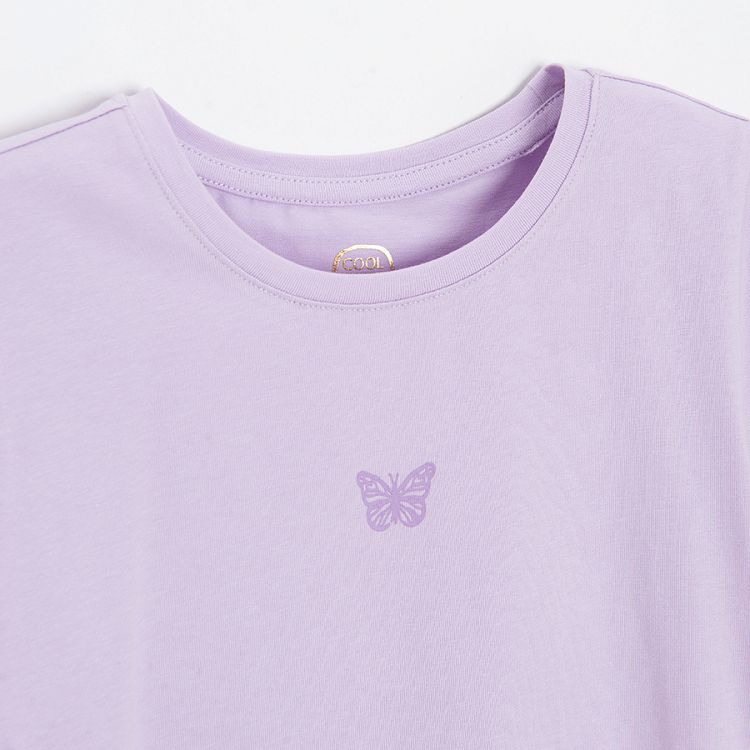 Purple short sleeve T-shirt