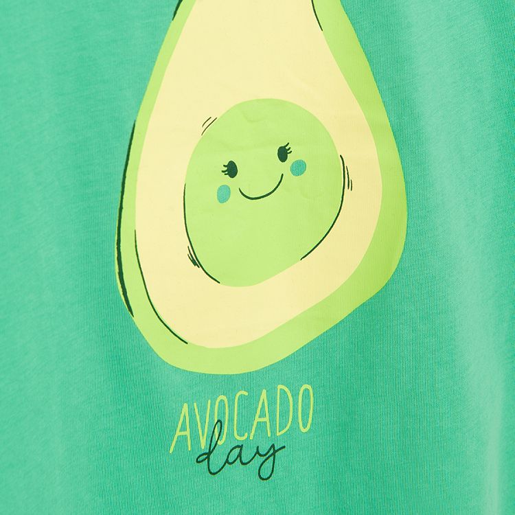 Green T-shirt with avocado print