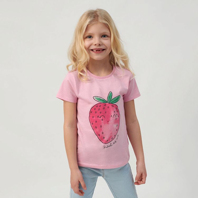 Pink T-shirt with strawberry print