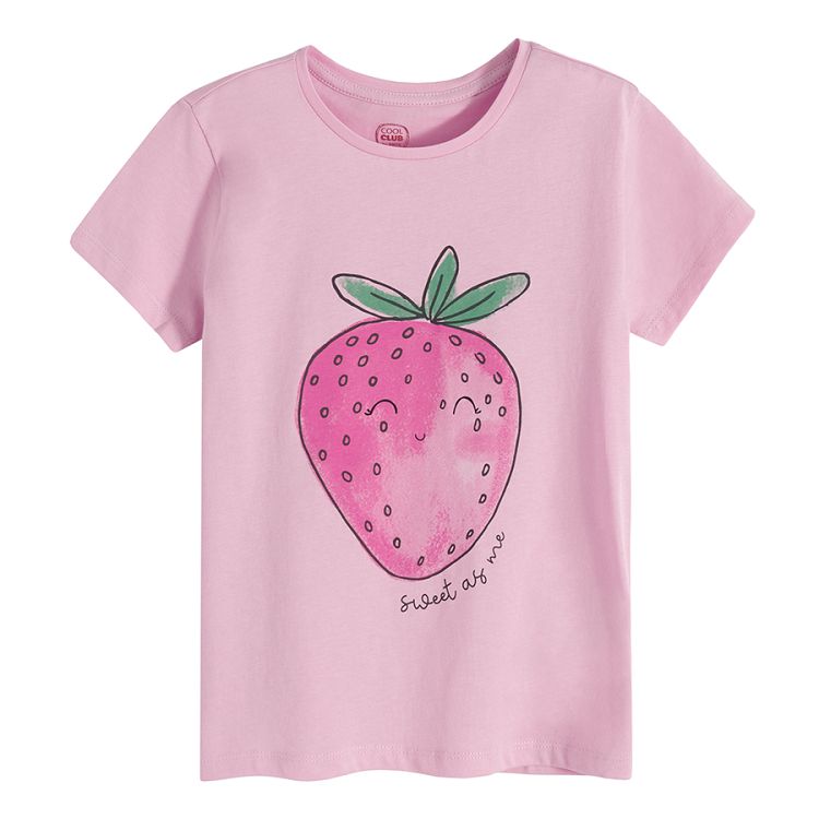 Pink T-shirt with strawberry print