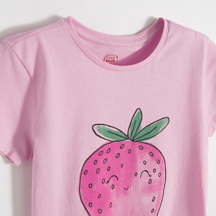 Pink T-shirt with strawberry print