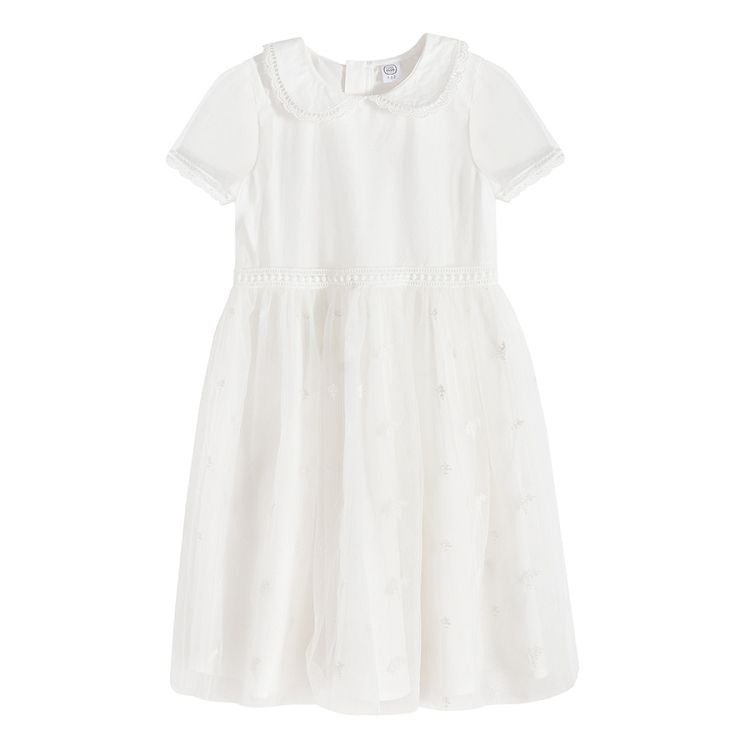 White short sleeve party dress