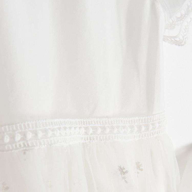 White short sleeve party dress