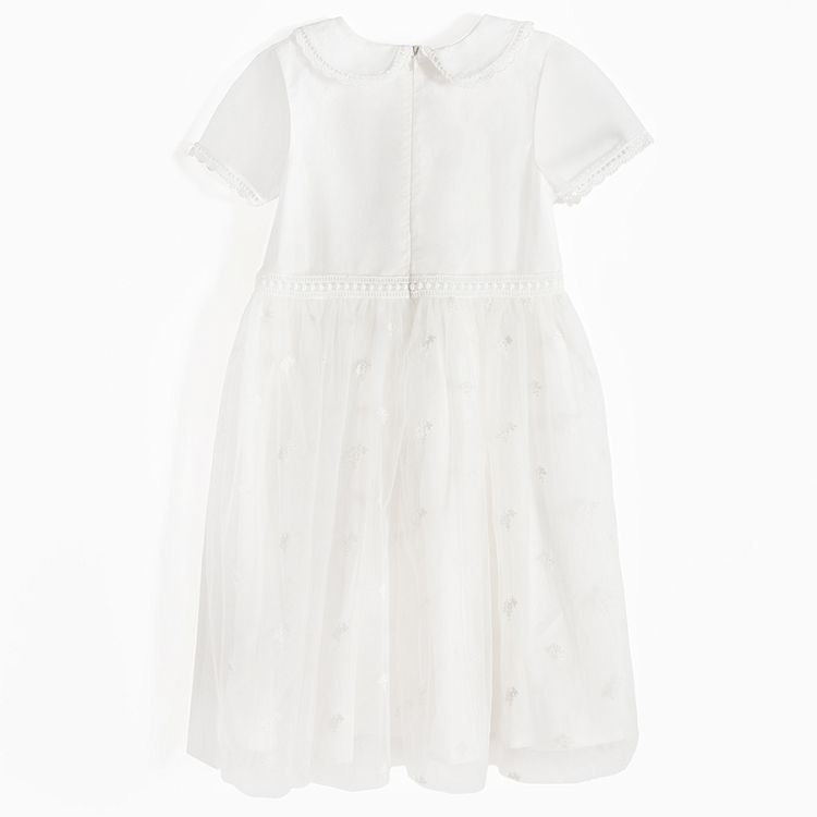 White short sleeve party dress