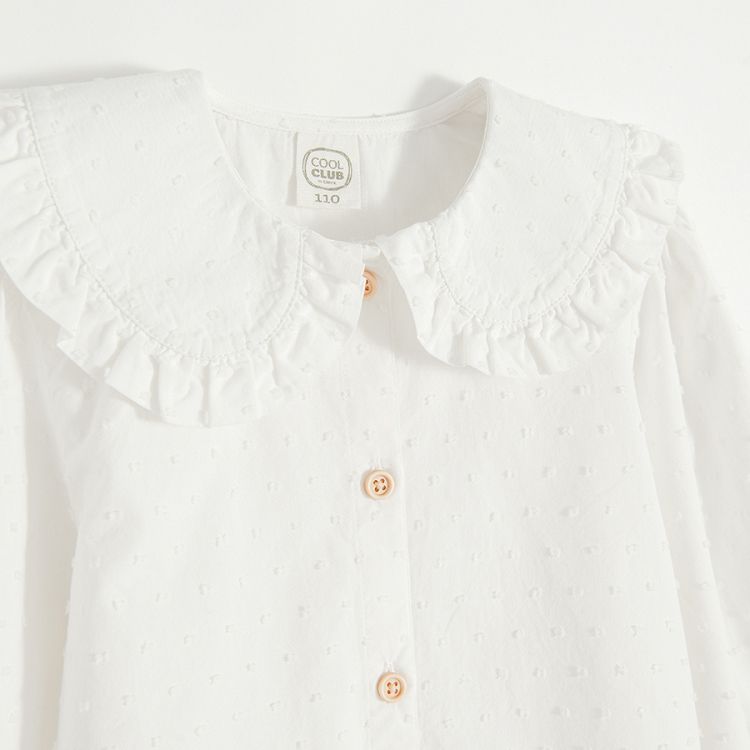 Ecru button down shirt with collar