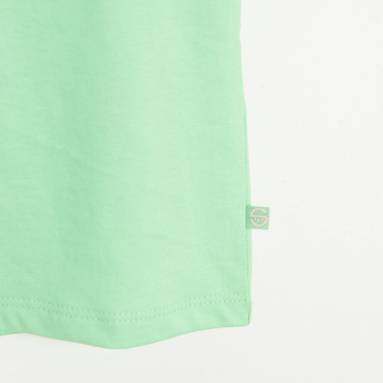 Mint T-shirt with flowers print