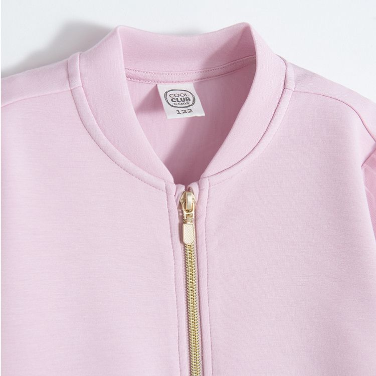 Pink zip through cardigan