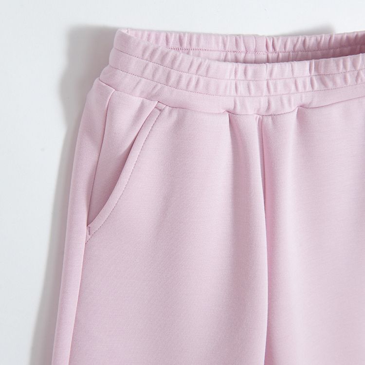 Pink wide leg jogging pants