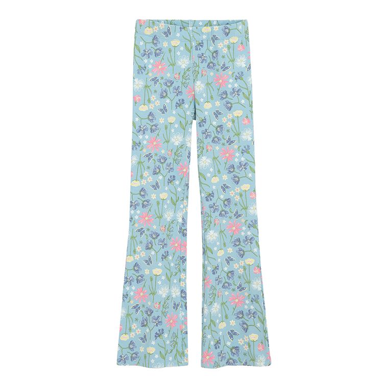 Jogging set, blue floral sweatshirt and pants- 2 pieces