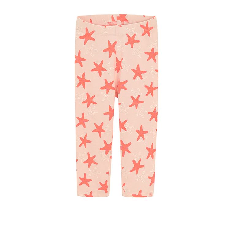 Light pink leggings with starfish print