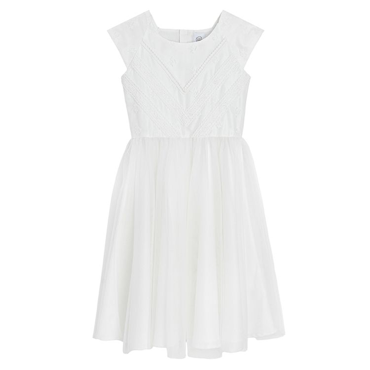 White short sleeve party dress