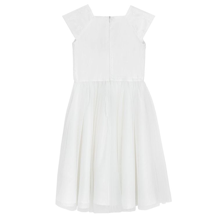 White short sleeve party dress