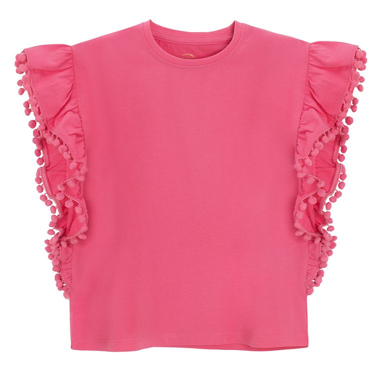 Fucshia T-shirt with ruffles