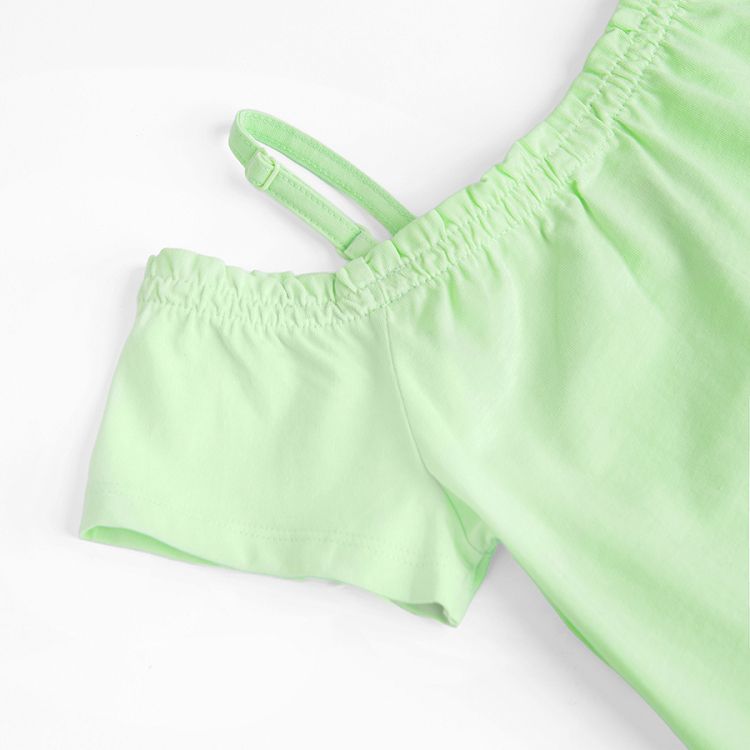 Lime short sleeve blouse with straps