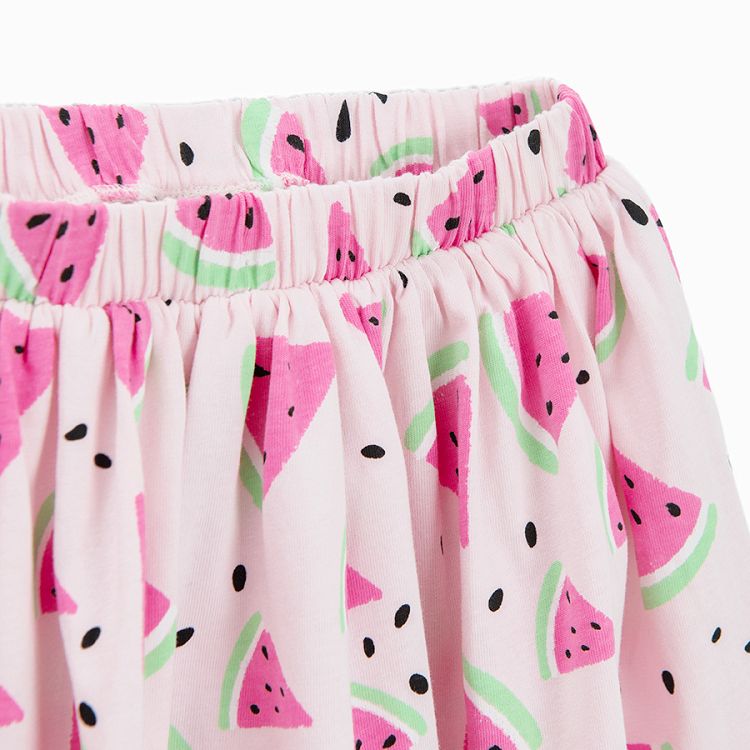 Pink skirt with watermelon print