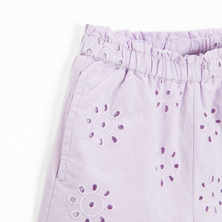 Purple brodery shorts