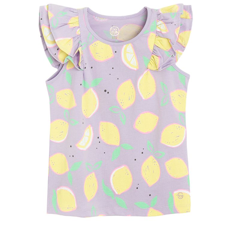 Pink and lilac with lemons sleeveless T-shirt- 2 pack