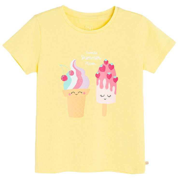 Yellow T-shirt with ice cream print