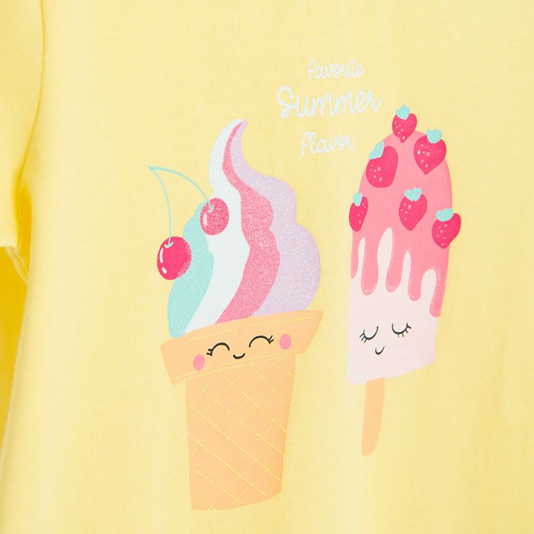 Yellow T-shirt with ice cream print