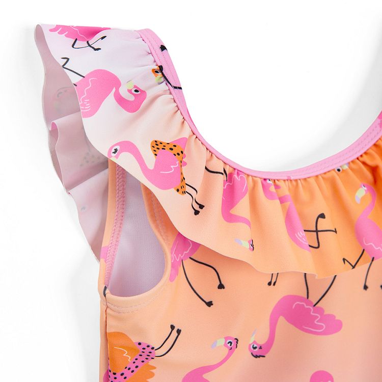 Swimsuit with flamingo print