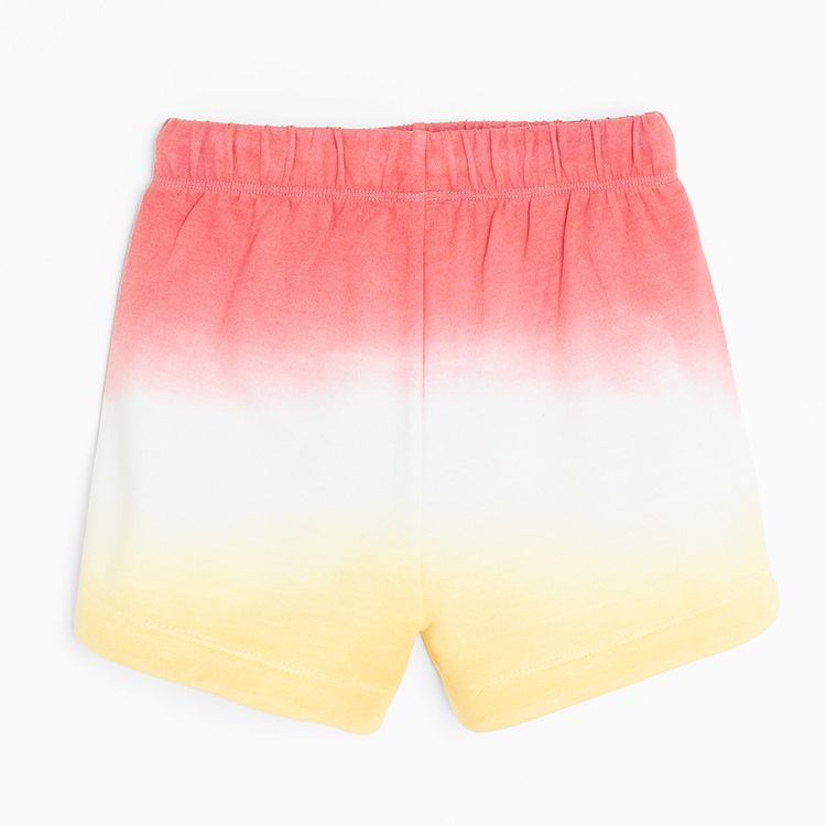 Pink, white and yellow shorts with cord on the waist