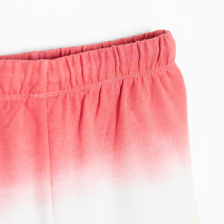 Pink, white and yellow shorts with cord on the waist