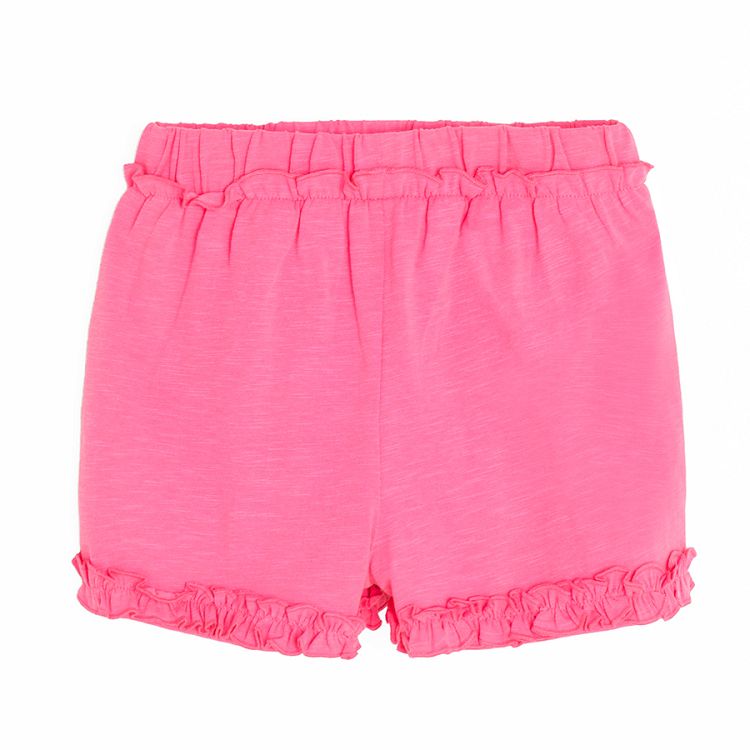 Pink shorts with ruffle