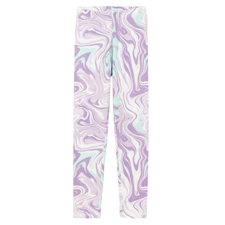 Purple tie dye leggings