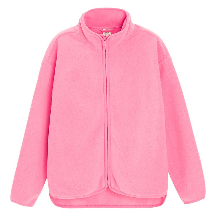 Pink zip through cardigan