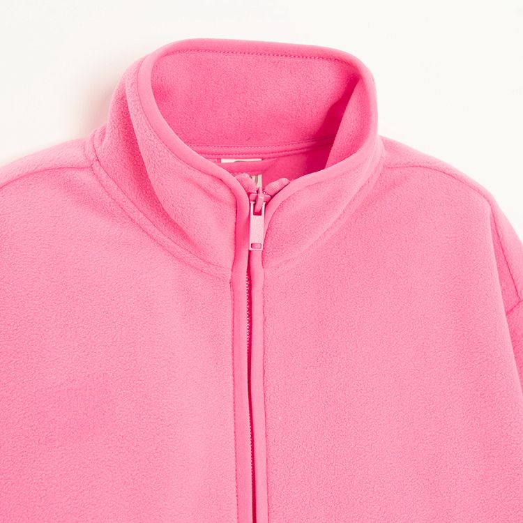 Pink zip through cardigan