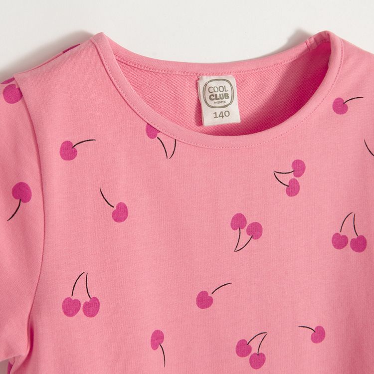 Pink T-shirt with cherries print