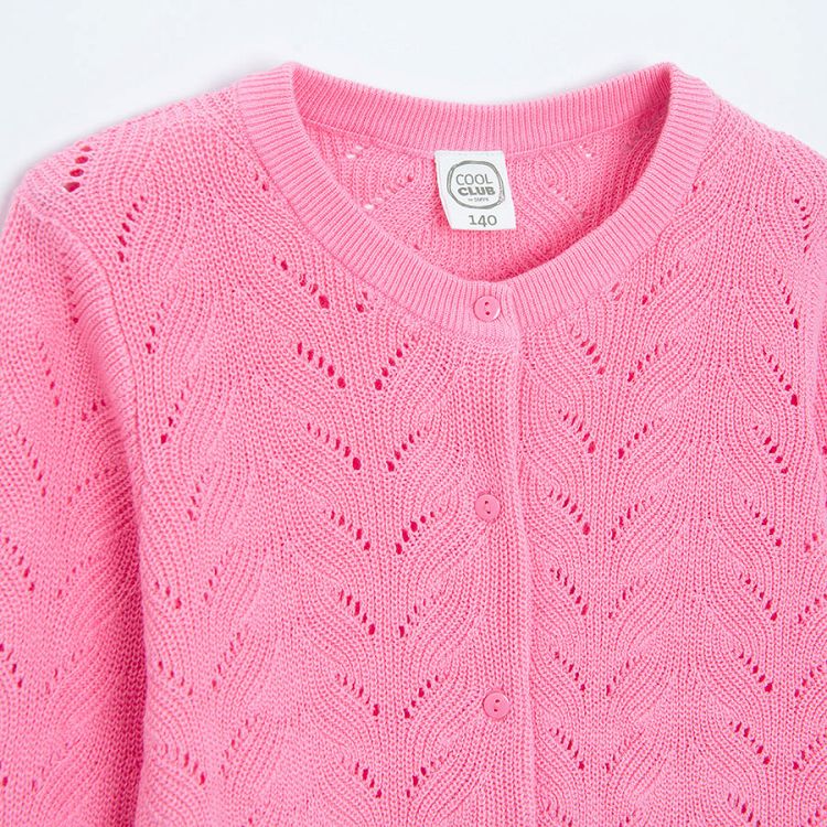 Pink button down cardigan