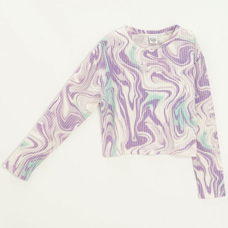 Purple tie dye long sleeve blouse