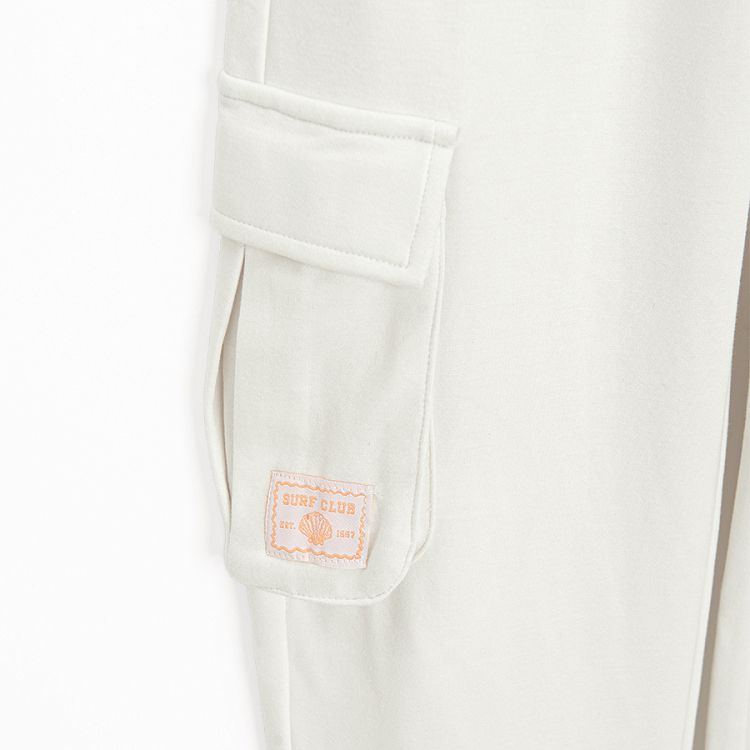 White cargo type jogging pants